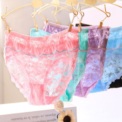 

WJ New Casual Lace Lady Women Soft Multicolored Sexy Panties Underwear Knickers Hollow Briefs Underwear F7