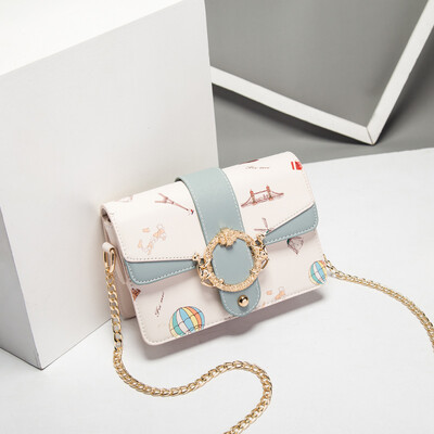 

Summer Chain Little Girl Up-trend Korean Edition Single Shoulder Inclined Bag ins Over-fire Fashion Baitao Inclined Span