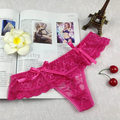 

Sexy lace bow transparent briefs for women intimates underwear panties string calcinha womens panties female thong lingerie2018