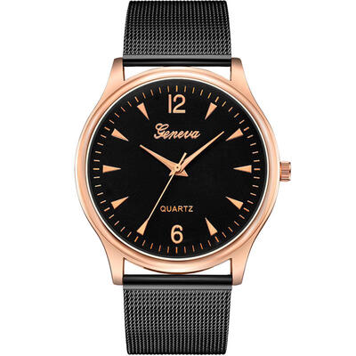 

GENEVA Hot Sale Women Watches Luxury Mesh Band Stainless Steel Quartz Wristwatch Ladies Business Watch Reloj Mujer
