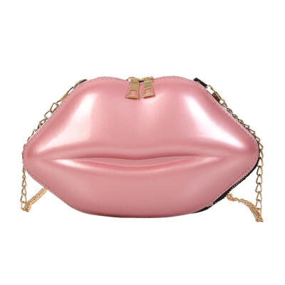 

Lips Women PVC Handbags Chain Messenger Bags Shoulder Evening Party Clutch