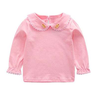 

Baby Girl Tees Autumn Long Flare Sleeve Crown Print Tops T-Shirts Kids Tops Casual Blouse