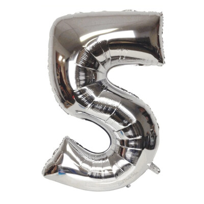 

FUNNYBUNNY 40" Number 0-9 Thickening Silver Foil Air-filled Helium Mylar Balloons for Birthday & Party & Wedding Anniversary