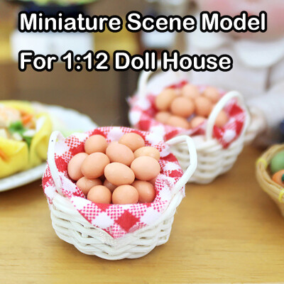 

YIWULA112 16 Dollhouse Miniature Scene Model Mini Egg Basket Pretend Play Toy