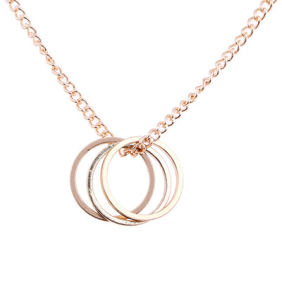 

Fashion Jewelry Karma Gold-color Three Circle Pendant Necklace For Women Girl Gift