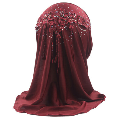 

Fashion Kids Girls Rhinestone Muslim Hijab Islamic Arab Scarf Headscarf Shawl