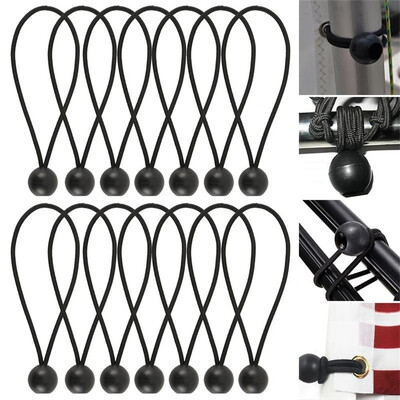 

12PCS Rubber Bungee Ball Cord Loop Shock Cords Fix Ties Tarpaulin Awning Tent Canopy