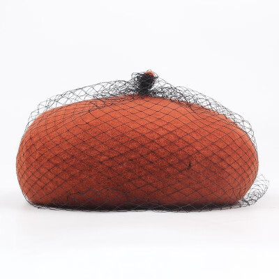 

Fashion Women Winter Mesh Beret Solid Color Letter  Adjustable Pumpkin Hat Vintage Elegant Painter Hat