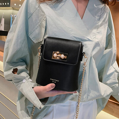 

Net red small bag 2019 new wave French small foreign gas bucket bag Messenger bag female wild ins chain bag