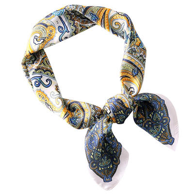 

Korean Women Printing Square Imitate Silk Scarf Hotel Waiter Business Gift