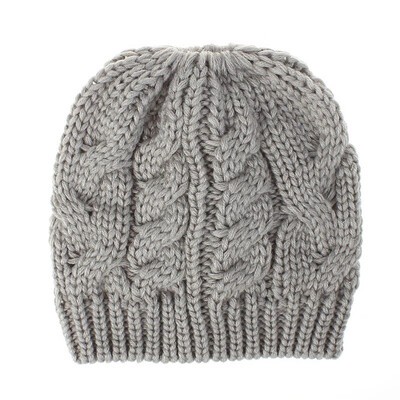 

Womens Girl Stretch Knit Hat Messy Bun Ponytail Beanie Holey Warm Hats Winter