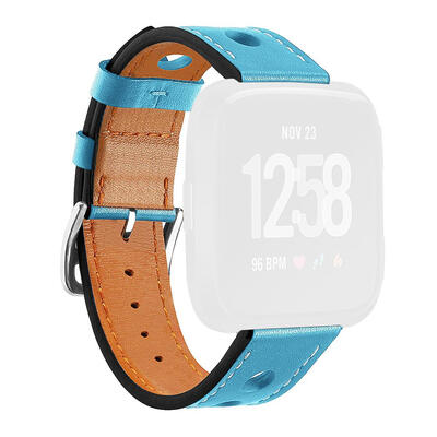 

Leather Porous Breathable Wrist Strap Bracelet Watch Band for Fitbit Versa