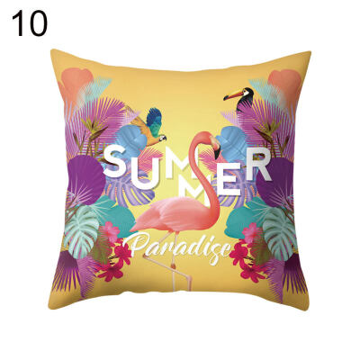 

Flamingo Square Throw Pillow Case Cushion Cover Sofa Bed Car Cafe Office Decor