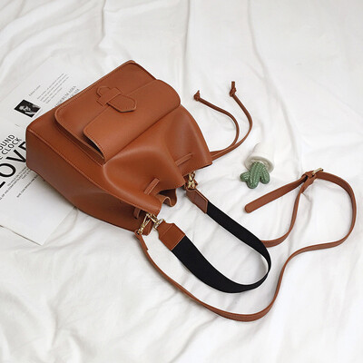

French small bag female 2019 new wave fashion casual texture wild large capacity single shoulder slung bucket bag