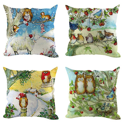 

Siaonvr 4Pcs Christmas Pillow Cover Pillowcases Decorative Sofa Cushion Cover Decoration