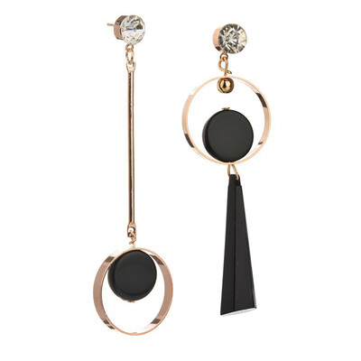 

Asymmetric AB Version Circle European&American Fashion Exaggerated Long Female Personality Earrings