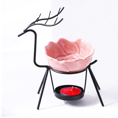 

XIANGSHININGYUAN Rose Deer Aromatherapy Furnace Essential Oil Furnace Incense Burner Candlestick C-3