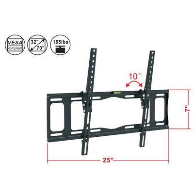

Adjustable TV Wall Mount Tilt Bracket for 32"-70" TV Display Cold Rolled Plated