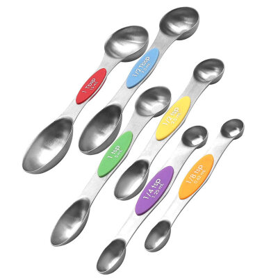 

6Pcs Measuring Spoons Teaspoon Tablespoon Double End Home Magnetic Cooking Tool