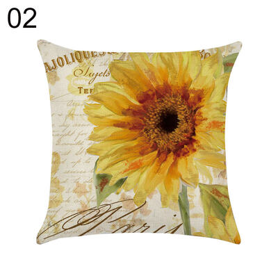 

Sunflower Double-sided Digital Printing Pillow Case Cushion Cover Office Decor