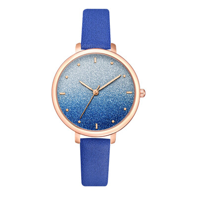 

New loose powder mirror quartz watch fashion trend casual PU ladies watch