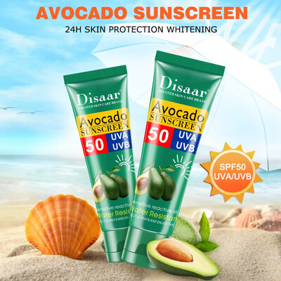 

Skin Care Summer Facial SPF50 Avocado Sunscreen Cream Shea Butter Free Radical Scavenger Anti Oxidant Control