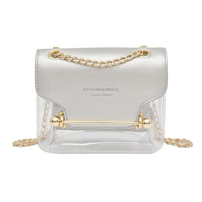 

Transparent Jelly Shoulder Messenger Handbags Women PVC Chain Crossbody Bag