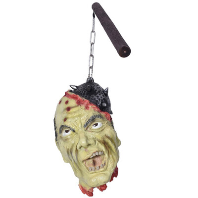 

Halloween Cut Off Screaming Head On Chain Halloween Haunted House Scary Props Party Holiday DIY Decorations