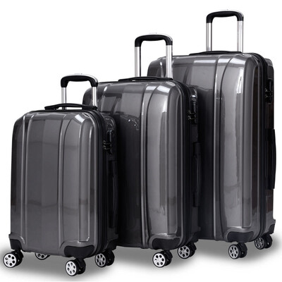 

GLOBALWAY 3 pcs 20" 24" 28" ABSPC Luggage Travel Set-Gray