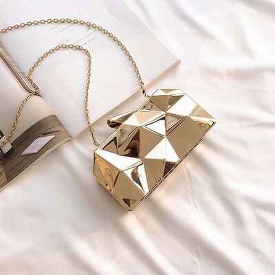 

Tailored Woman Trendy Metal Chain Shoulder Bags Ladies Mini Irregular Hand Bags For Party