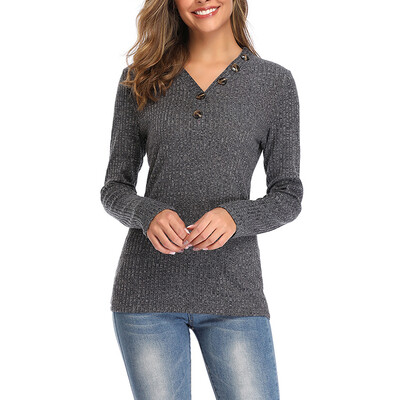 

Sweater Women 2019 Knitwear V neck Ladies Pullover Autum Long Sleeve Korean Style Pull Femme Solid Color