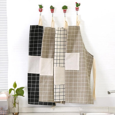 

Fashion cloth apron kitchen sleeveless pockets waist adult waterproof&oil-proof anti-fouling lattice apron Black