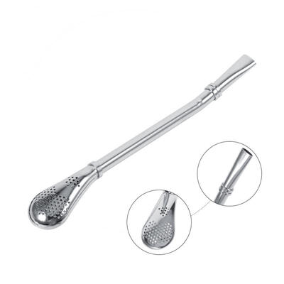 

Greensen Dependable Stainless Steel Yerba Mate Tea Gourd Bombilla Drinking Straw Filtered Spoon Silver