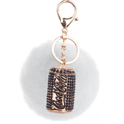 

Cola Keychain Creative Fashion Rex Rabbit Plush Ball Car Bag Pendant Small Gift