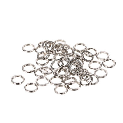 

50pcs Flat Split Rings Fishing Double Ring Chain Connector Fishing Lure Tackle Set