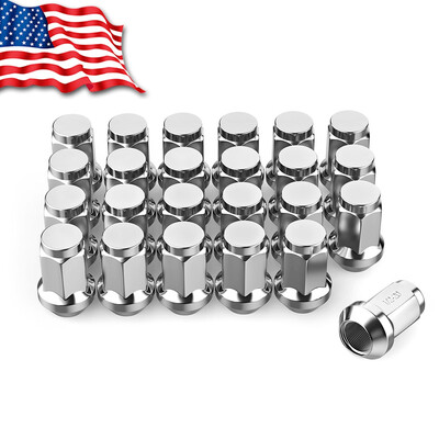 

24 Chrome 12"-20 Lug Nuts Bulge Acorn Closed End 6-Lug For 1975-1998 Ford F-150