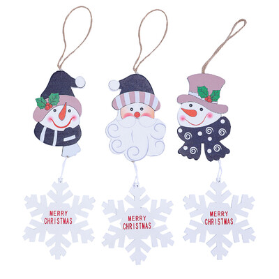 

Tailored 3Pcs Marry Christmas Decorations Wooden Ornament Xmas Tree Hanging Tags Pendant