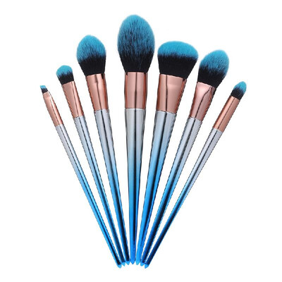 

7pcs Makeup Brushes Set Blue Black Gradient Handle Eyeshadow Lip Powder Makeup Tools Cosmetic Brush Kits