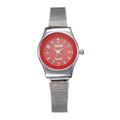 

Fashion Stainless Steel Mesh Band Watch Women Alloy Case Quartz Wrist Watch