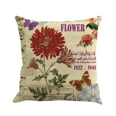 

Cotton Linen Plant Pillow Case Sofa Waist Throw Cushion Cover Home Decor