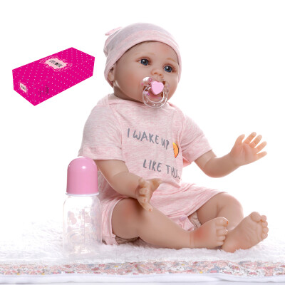 

Decdeal Reborn Baby Doll 22 inch Sweet Face Realistic Soft Touch Baby Girl Dolls Baby Gifts Birthday Set with Pink Sweater Hat and