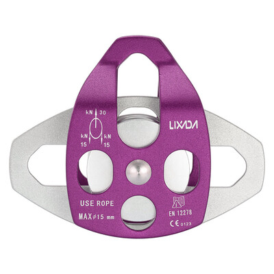 

Lixada 30kN Large Aluminum Twin Sheave Pulley Climbing Rigging Rescue