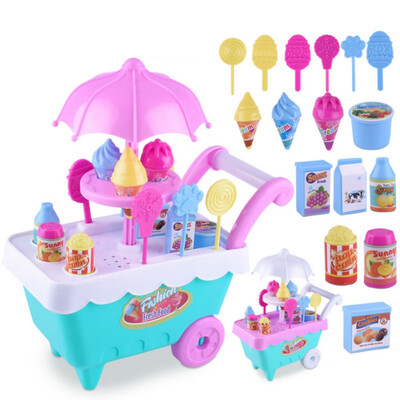 

Funny Mini Toy Candy Ice-cream Truck Car With Light Music Plastic Girl Soft Educational Interactive Toys