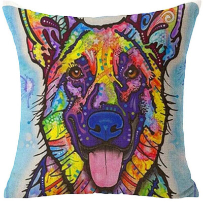 

1PCS European&American style oil painting dog cat linen pillow pillowcase