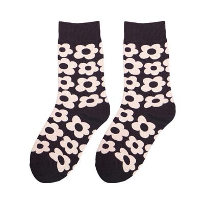 

Ladies Winter Floral Pattern Style Warm Cotton Socks Tube Socks