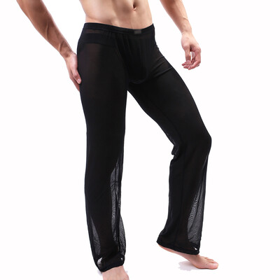 

Mens Pants Trousers See Through Home Pajama Clubwear Thin Lingerie Transparent