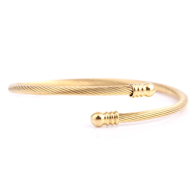 

Personality Heart Shape Steel Wire Titanium Steel Couple Opening Bracelet Girls Accessories Unisex Pair Hand Ring