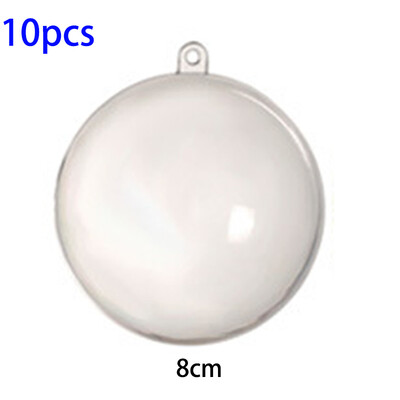 

10X Clear Plastic Ball Baubles Plastic Fillable Christmas Ornament Hanging Decor