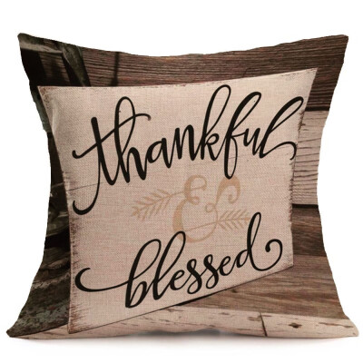 

Tailored Happy Fall Thanksgiving Day Soft Linen Pillow Case Cushion Cover Home Decor