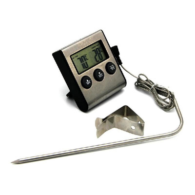 

Digital Food Meat Cooking Kitchen Thermometer for Smoker Grill Oven BBQ Clock Timer with Stainless Steel Probe